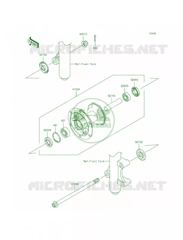 Front Hub Kawasaki MOTOS 140 2013 KLX140L  KLX140BDF