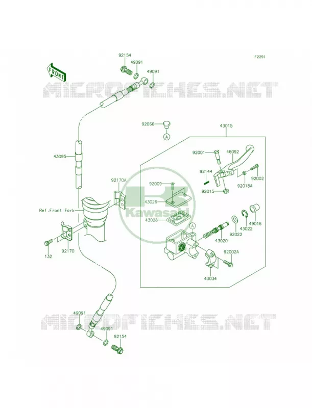 Front Master Cylinder Kawasaki MOTOS 140 2013 KLX140L  KLX140BDF