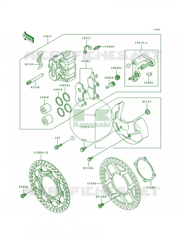 Front Brake Kawasaki MOTOS 250 1991 KDX250  KDX250-D1