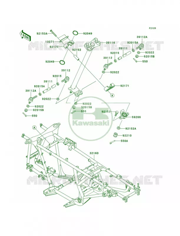 Frame Kawasaki QUAD 650 2012 Brute Force 650 4x4  KVF650DCS