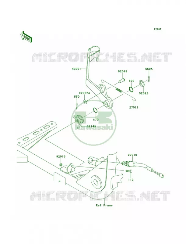 Brake Pedal Kawasaki QUAD 360 2011 Prairie 360 4X4  KVF360ABF