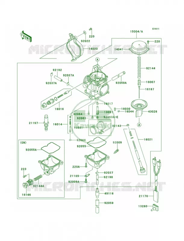 Carburetor Kawasaki QUAD 360 2011 Prairie 360 4X4  KVF360ABF