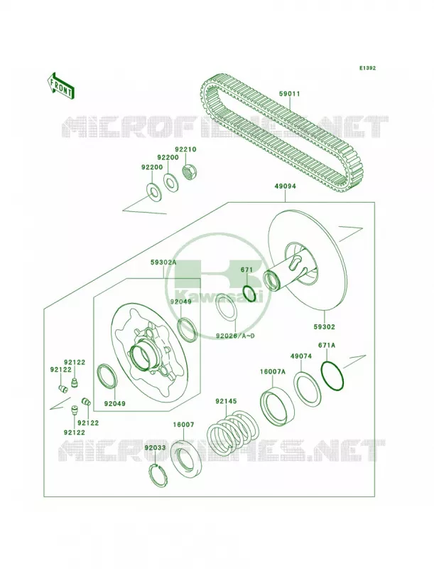 Driven ConverterDrive Belt Kawasaki QUAD 650 2011 Brute Force 650 4x4  KVF650DBF