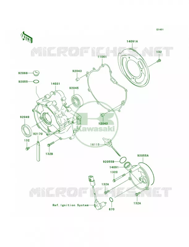 Engine Covers Kawasaki QUAD 360 2010 Prairie 360 4X4  KVF360AAF