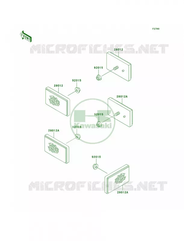 ReflectorsCN Kawasaki QUAD 360 2010 Prairie 360 4X4  KVF360AAF