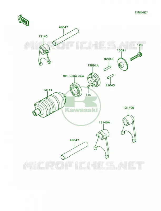 Gear Change DrumShift Forks Kawasaki MOTOS 80 1990 KD80  KD80-N3