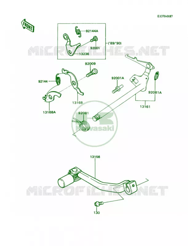 Gear Change Mechanism Kawasaki MOTOS 80 1990 KD80  KD80-N3