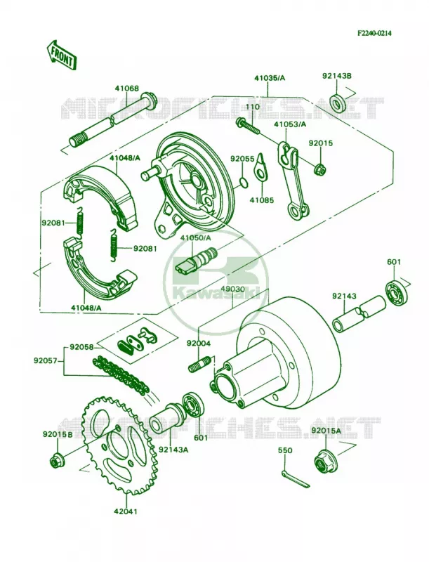 Rear Hub Kawasaki MOTOS 80 1990 KD80  KD80-N3