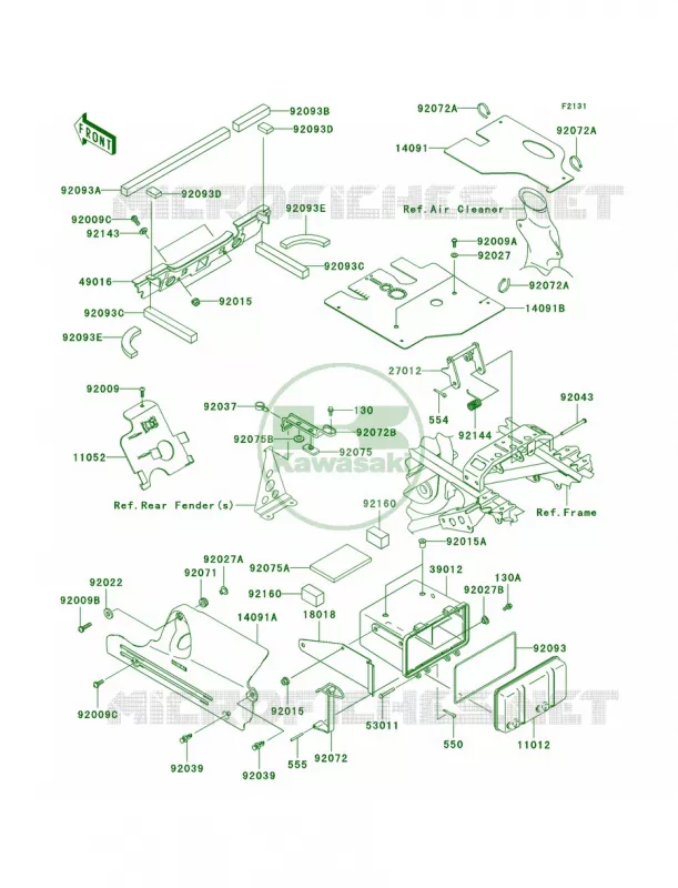 Frame Fittings Kawasaki QUAD 360 2010 Prairie 360 4X4 Realtree APG HD  KVF360CAF