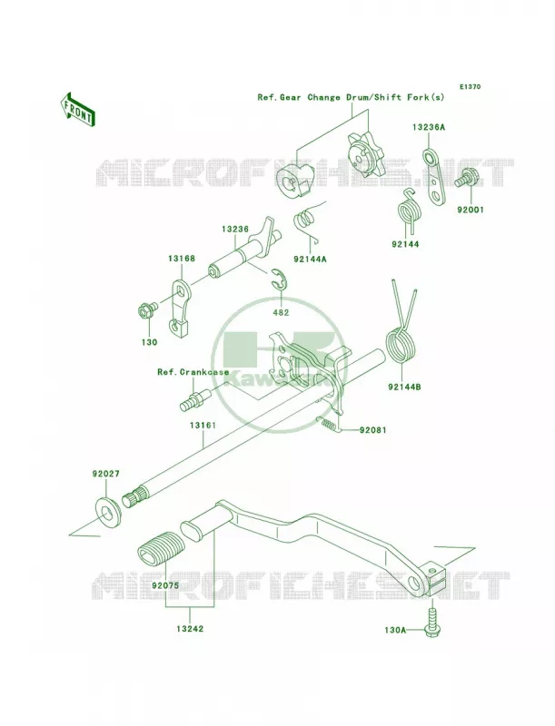 Gear Change Mechanism Kawasaki QUAD 250 2009 Bayou 250  KLF250A9F