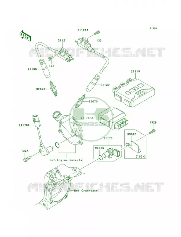 Ignition System Kawasaki QUAD 650 2009 Brute Force 650 4x4  KVF650D9F