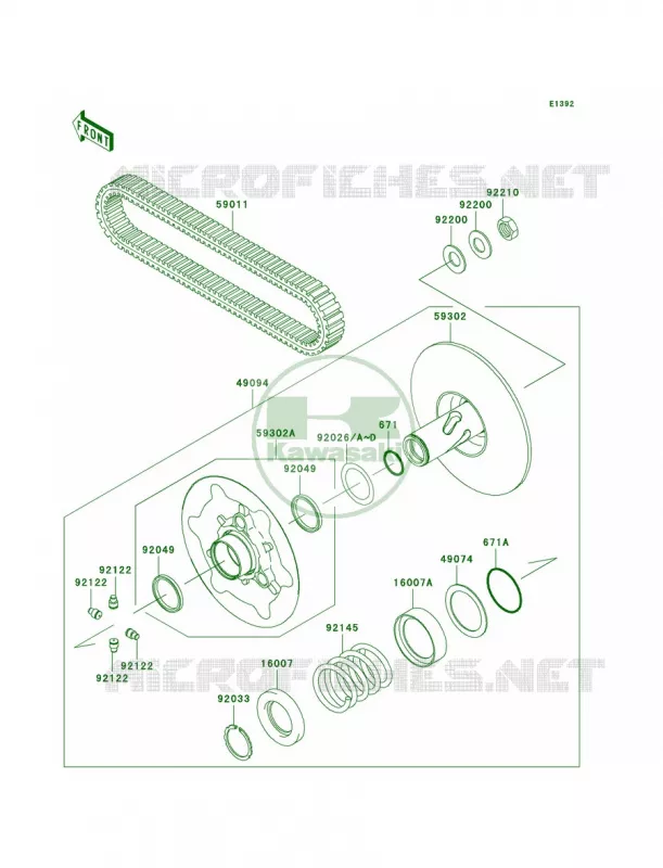 Driven ConverterDrive Belt Kawasaki QUAD 360 2009 Prairie 360 4X4  KVF360A9F