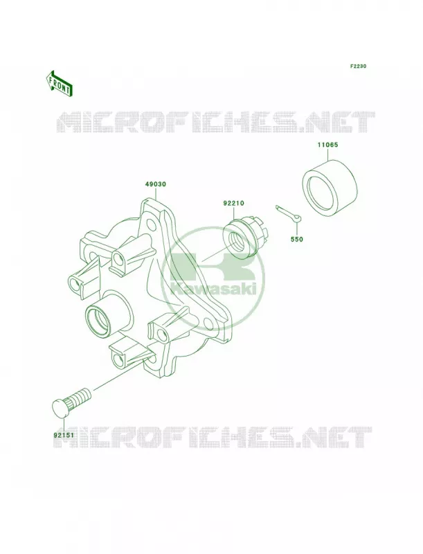 Front Hub Kawasaki QUAD 360 2009 Prairie 360 4X4  KVF360A9F
