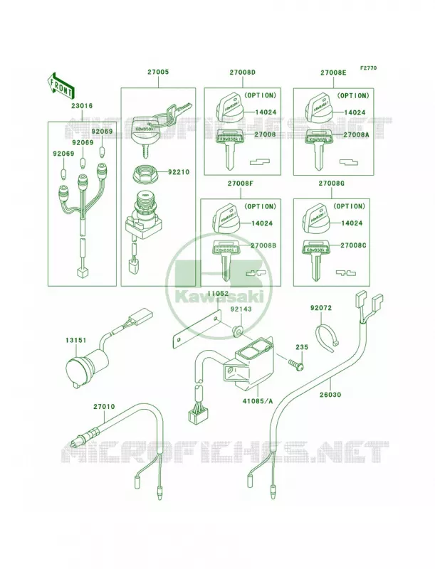 Ignition Switch Kawasaki QUAD 360 2009 Prairie 360 4X4  KVF360A9F