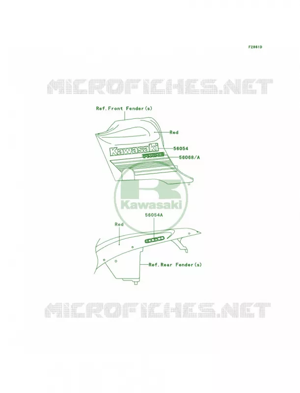 DecalsRedB8F Kawasaki QUAD 360 2009 Prairie 360  KVF360B9F