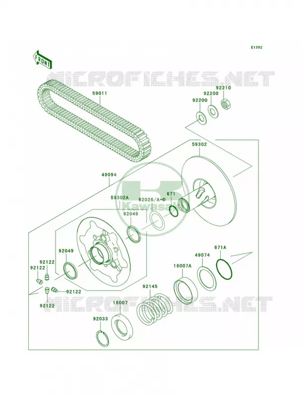 Driven ConverterDrive Belt Kawasaki QUAD 360 2009 Prairie 360  KVF360B9F