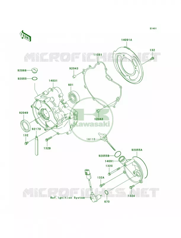 Engine Covers Kawasaki QUAD 360 2009 Prairie 360  KVF360B9F