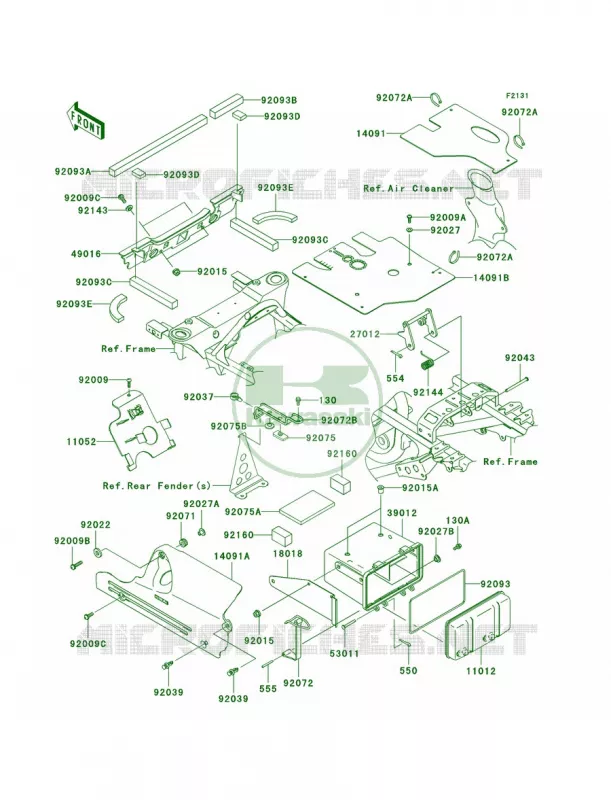 Frame Fittings Kawasaki QUAD 360 2009 Prairie 360  KVF360B9F