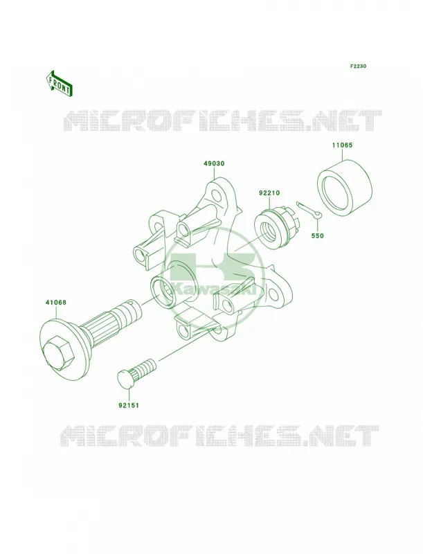 Front Hub Kawasaki QUAD 360 2009 Prairie 360  KVF360B9F