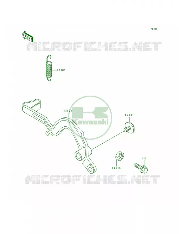 Brake Pedal Kawasaki MOTOS 200 1990 KDX200  KDX200-E2