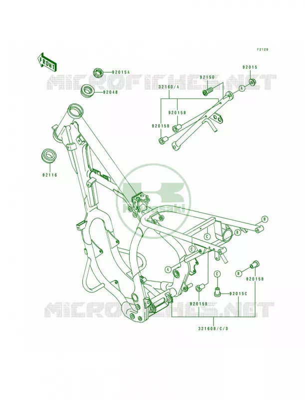 Frame Kawasaki MOTOS 200 1990 KDX200  KDX200-E2