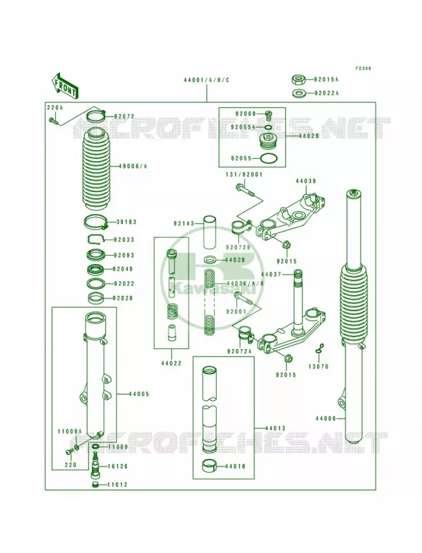 Front Fork Kawasaki MOTOS 200 1990 KDX200  KDX200-E2