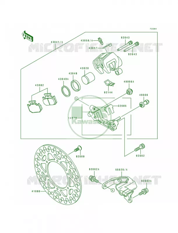Rear Caliper Kawasaki MOTOS 200 1990 KDX200  KDX200-E2
