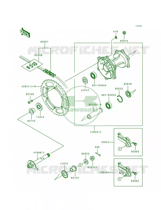 Rear Hub Kawasaki MOTOS 200 1990 KDX200  KDX200-E2