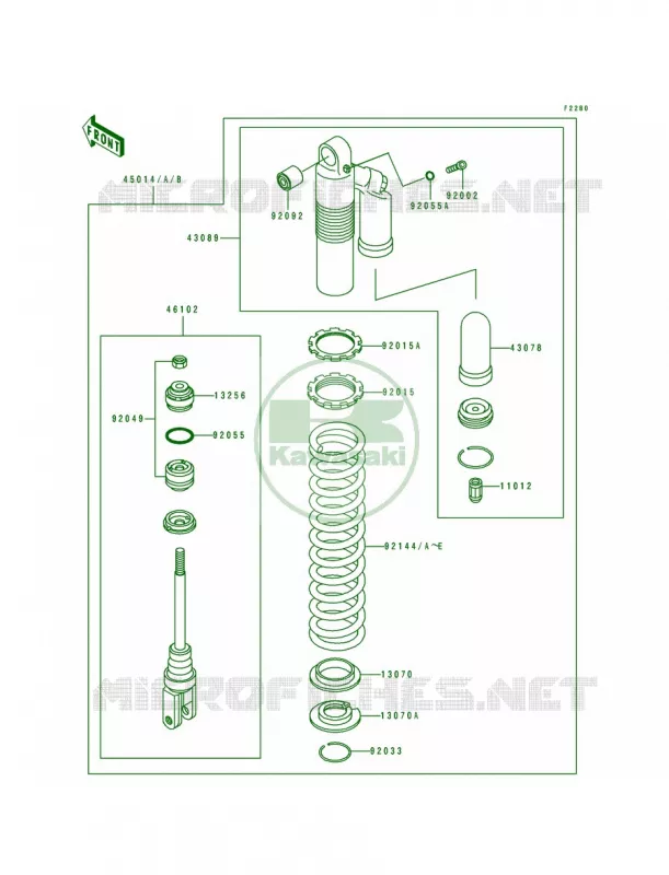 Shock Absorber Kawasaki MOTOS 200 1990 KDX200  KDX200-E2