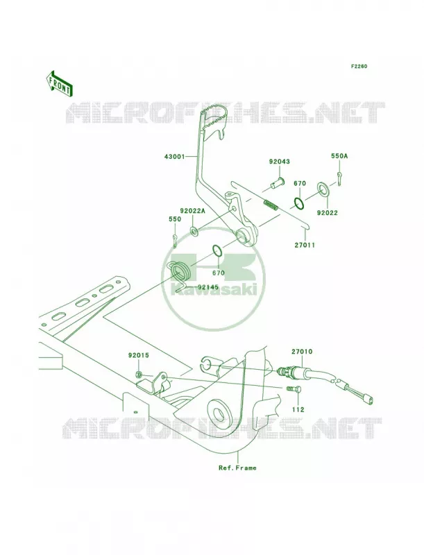 Brake Pedal Kawasaki QUAD 360 2009 Prairie 360 4X4 Hardwoods Green HD  KVF360C9F