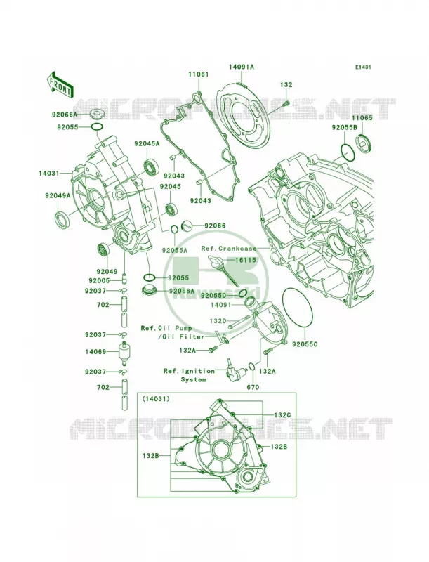 Engine Covers Kawasaki QUAD 650 2009 Brute Force 650 4x4 Hardwoods Green HD  KVF650E9F