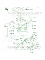 Rear Fenders voor Kawasaki Brute Force 750 4x4i Hardwoods Green HD 2009