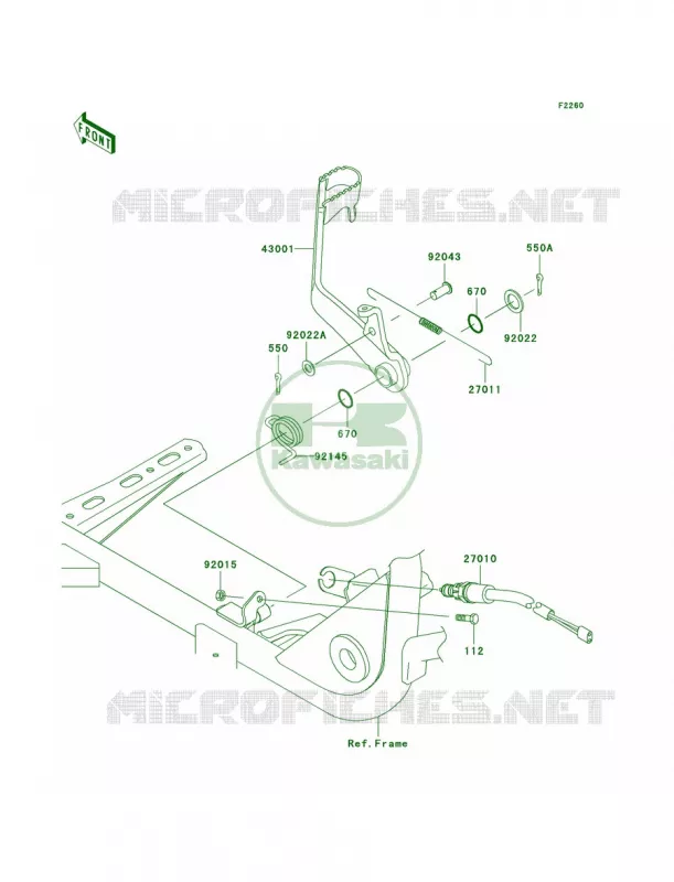 Brake Pedal Kawasaki QUAD 360 2008 Prairie 360 4X4  KVF360A8F