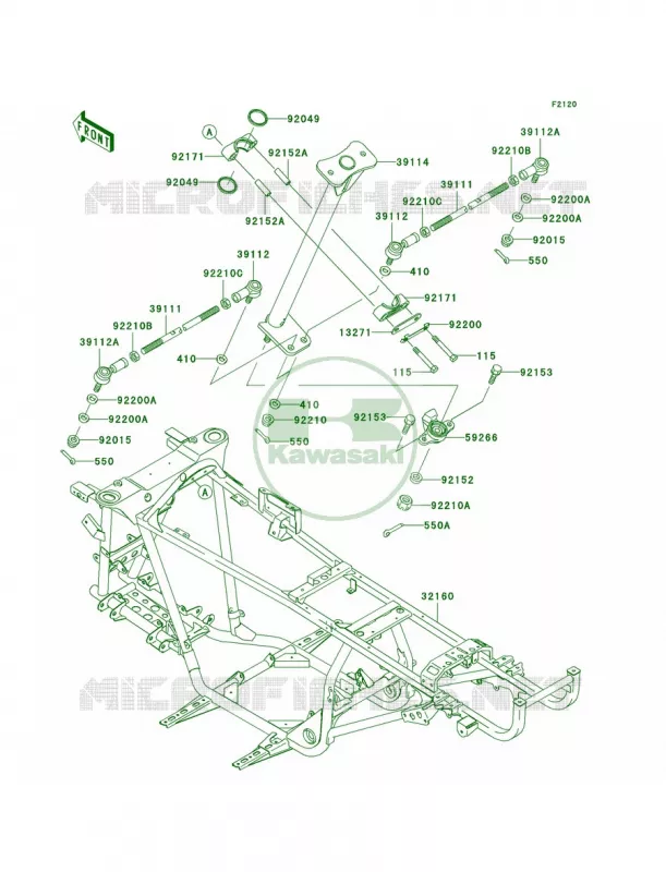 Frame Kawasaki QUAD 360 2008 Prairie 360 4X4  KVF360A8F