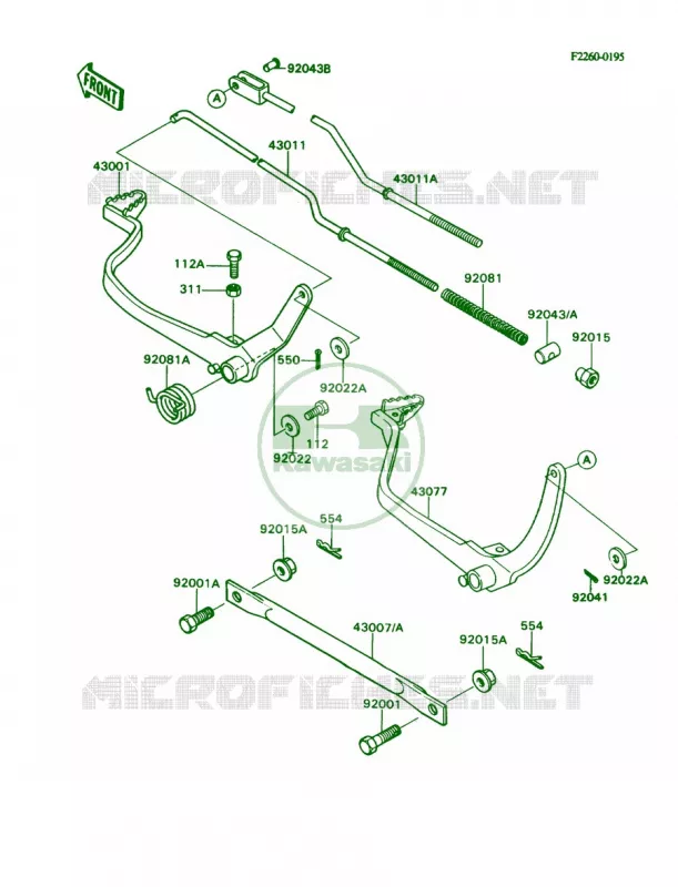 Brake Pedal Kawasaki MOTOS 80 1989 KD80  KD80-N2