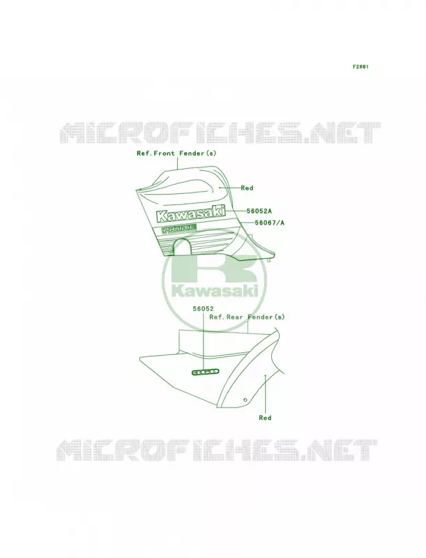 DecalsRedB6F Kawasaki QUAD 360 2008 Prairie 360  KVF360B8F