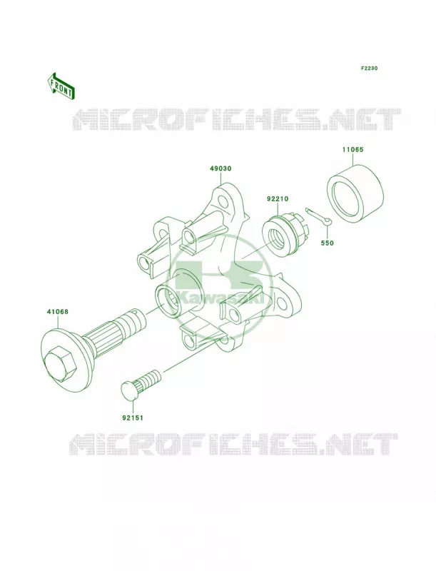 Front Hub Kawasaki QUAD 360 2008 Prairie 360  KVF360B8F