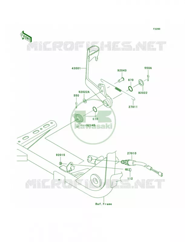 Brake Pedal Kawasaki QUAD 360 2008 Prairie 360 4X4 Hardwoods Green HD  KVF360C8F