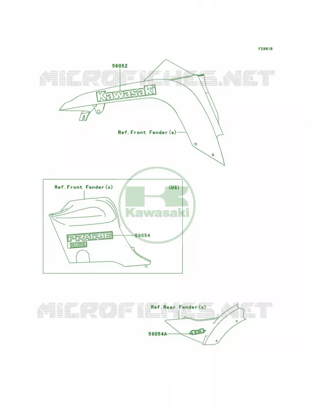 DecalsCAF Kawasaki QUAD 360 2008 Prairie 360 4X4 Hardwoods Green HD  KVF360C8F