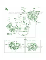 Crankcase voor Kawasaki Brute Force 650 4x4 Hardwoods Green HD 2008