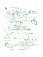 Labels voor Kawasaki Brute Force 650 4x4 Hardwoods Green HD 2008