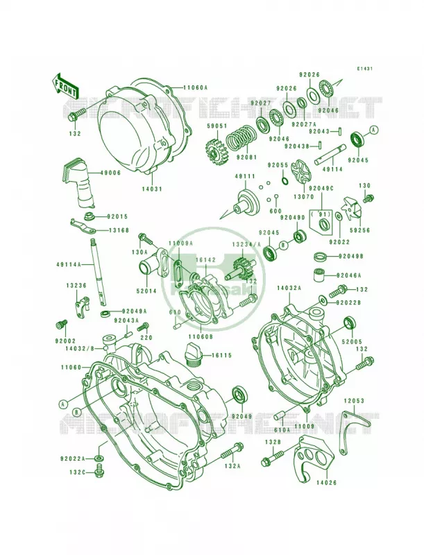 Engine Cover Kawasaki MOTOS 200 1989 KDX200  KDX200-E1