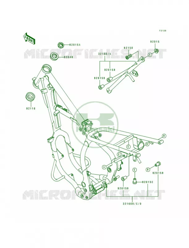 Frame Kawasaki MOTOS 200 1989 KDX200  KDX200-E1