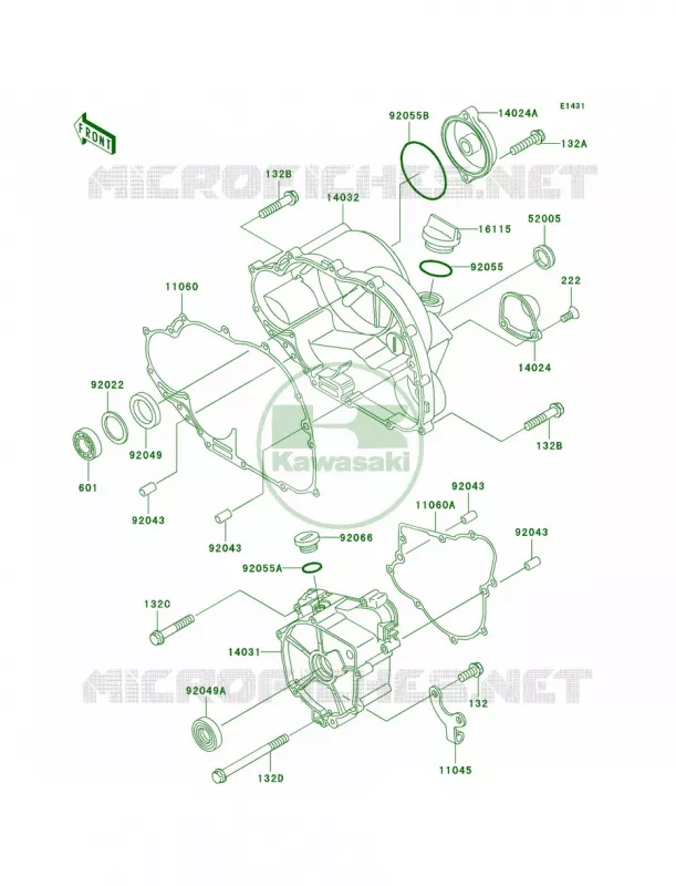 Engine Covers Kawasaki QUAD 250 2007 Bayou 250  KLF250A7F