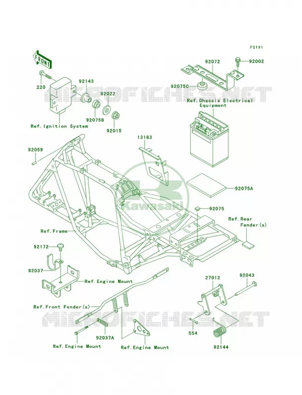 Frame Fittings Kawasaki QUAD 250 2007 Bayou 250  KLF250A7F