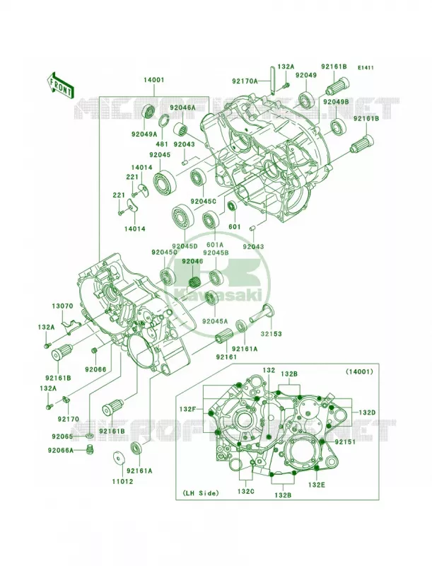 Crankcase Kawasaki QUAD 360 2007 Prairie 360 4X4  KVF360A7F