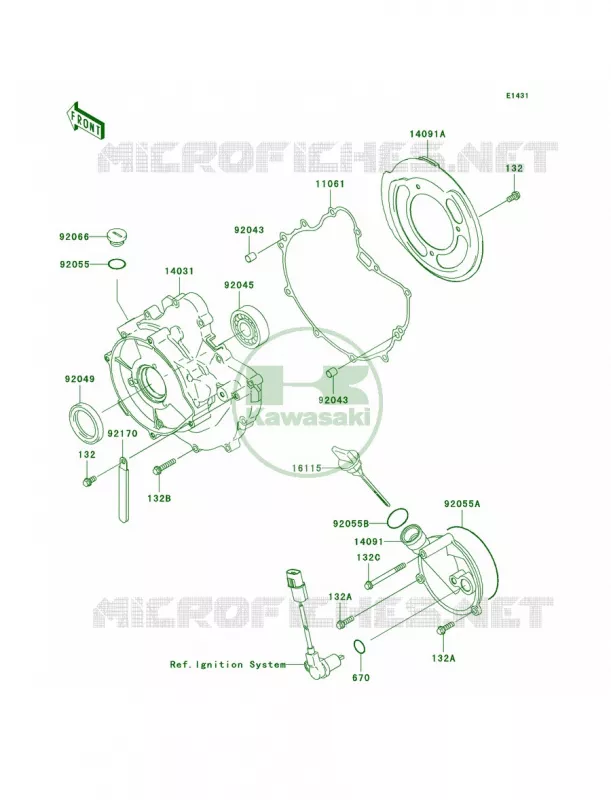 Engine Covers Kawasaki QUAD 360 2007 Prairie 360 4X4  KVF360A7F