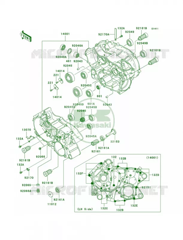 Crankcase Kawasaki QUAD 360 2007 Prairie 360 4X4 Hardwoods Green HD  KVF360C7F