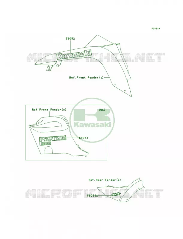 DecalsCAF Kawasaki QUAD 360 2007 Prairie 360 4X4 Hardwoods Green HD  KVF360C7F