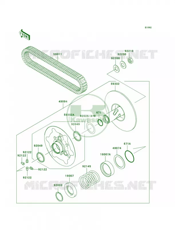 Driven ConverterDrive Belt Kawasaki QUAD 360 2006 Prairie 360  KVF360B6F